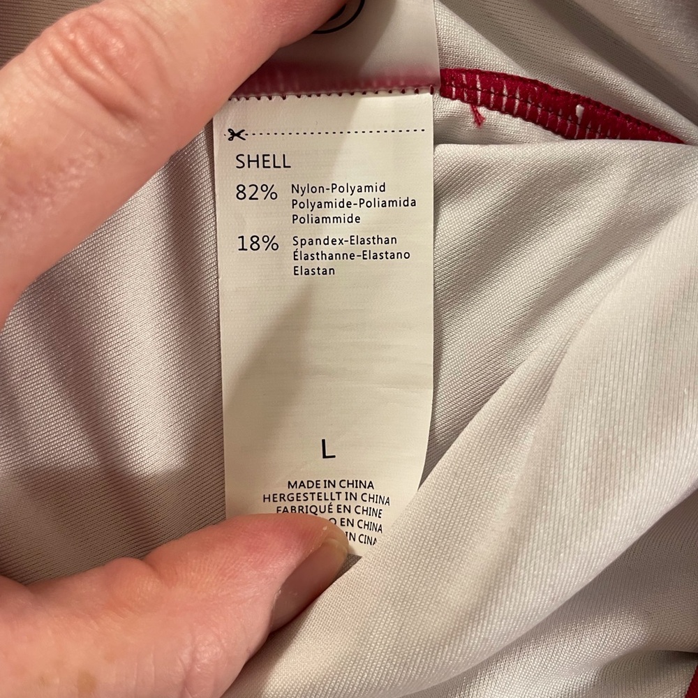 One Piece Zip Front Racerback Swimsuit Red Size L - Picture 7 of 8